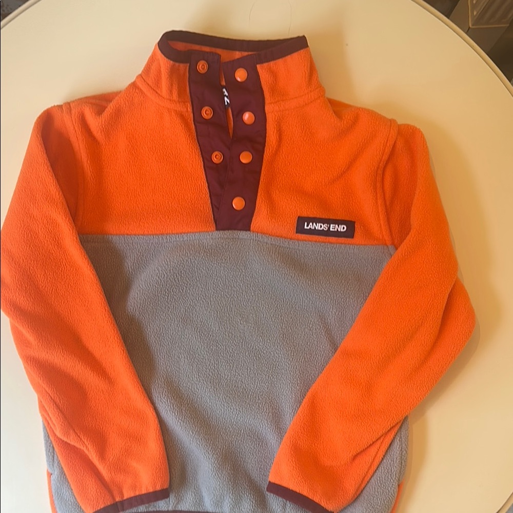 Lands' End Sporty Orange and Gray Hoodie